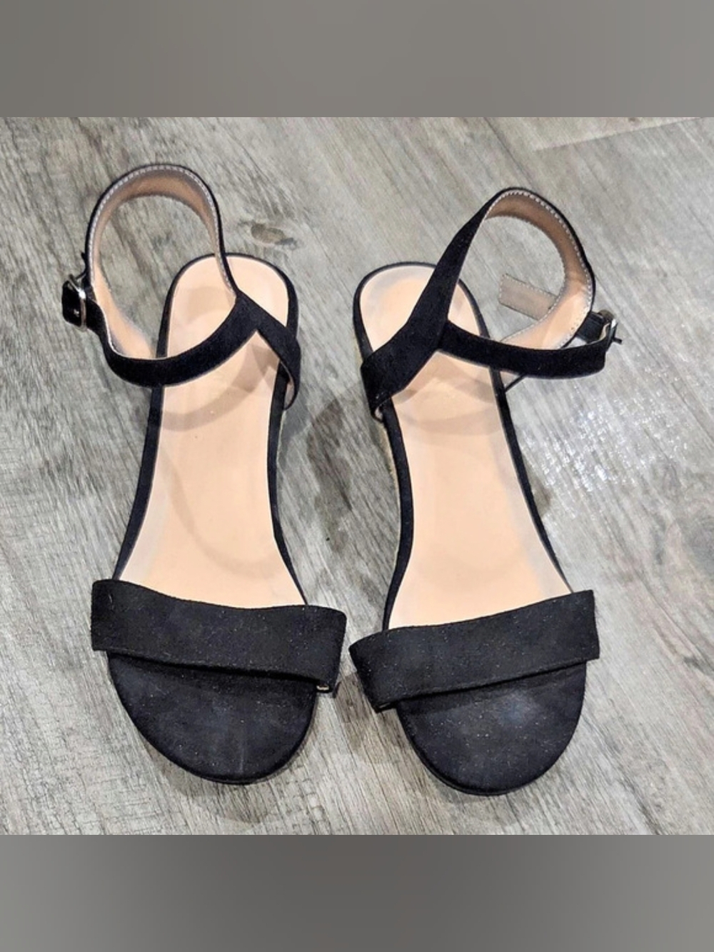 Hinyyrin Espadrille Wedge Sandals in Black & Cream US 8